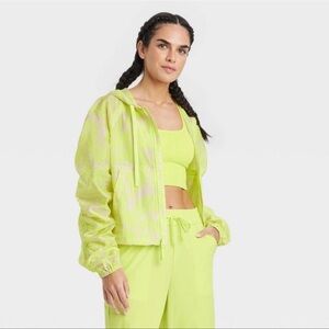 JoyLab Neon Lime Hooded Bomber Jacket 🆕